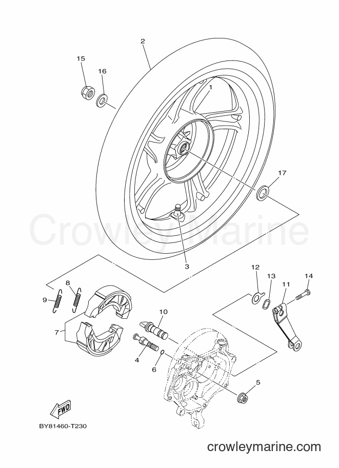 2018 Scooter LNX125-R - LNX125-R (BY82) [010] - REAR WHEEL