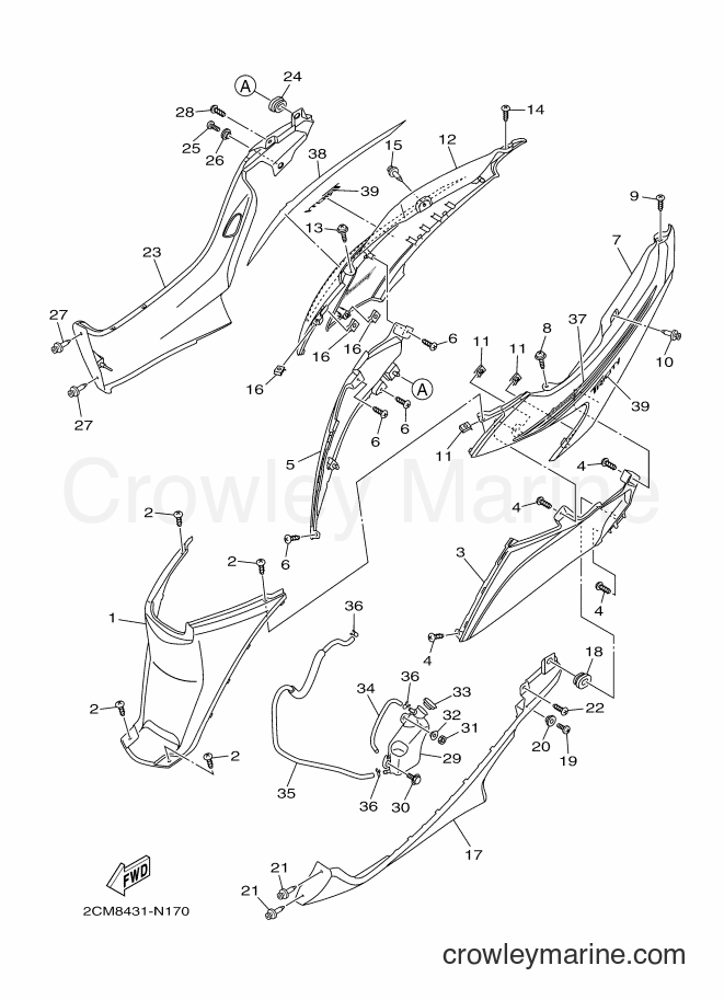 2014 Maxi-Scooter MW125 - MW125 (2CM8) [010] - SIDE COVER