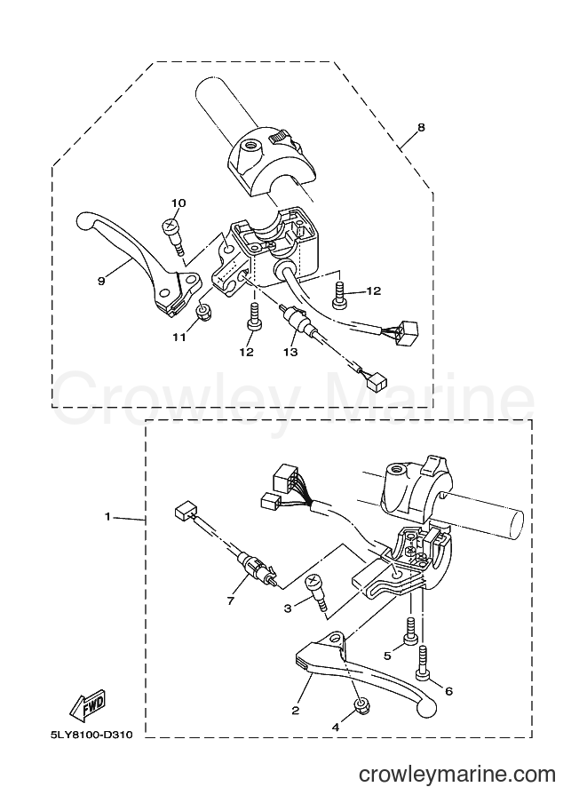 2005 Scooter YJ50R - YJ50R (5PP8) [010] - HANDLE SWITCH & LEVER