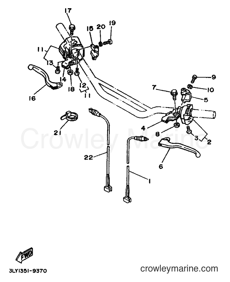 1989 Dirt Bike TW200E - TW200E (3LY1) [999] - HANDLE SWITCH & LEVER