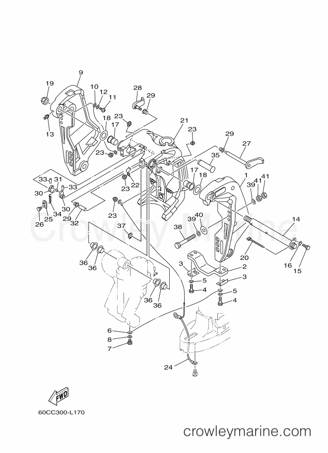 Yamaha Motors F100BET (60CC) [060] - BRACKET 1