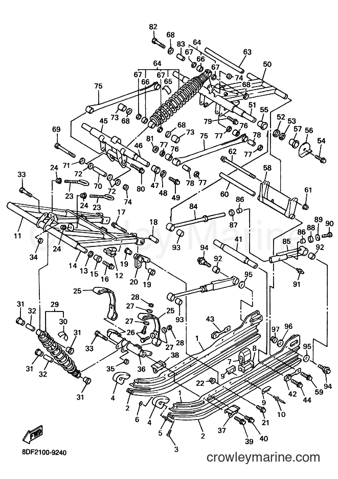 1999 Snowmobile SRX700 - SRX700 (8DN2) [020] - TRACK SUSPENSION 2