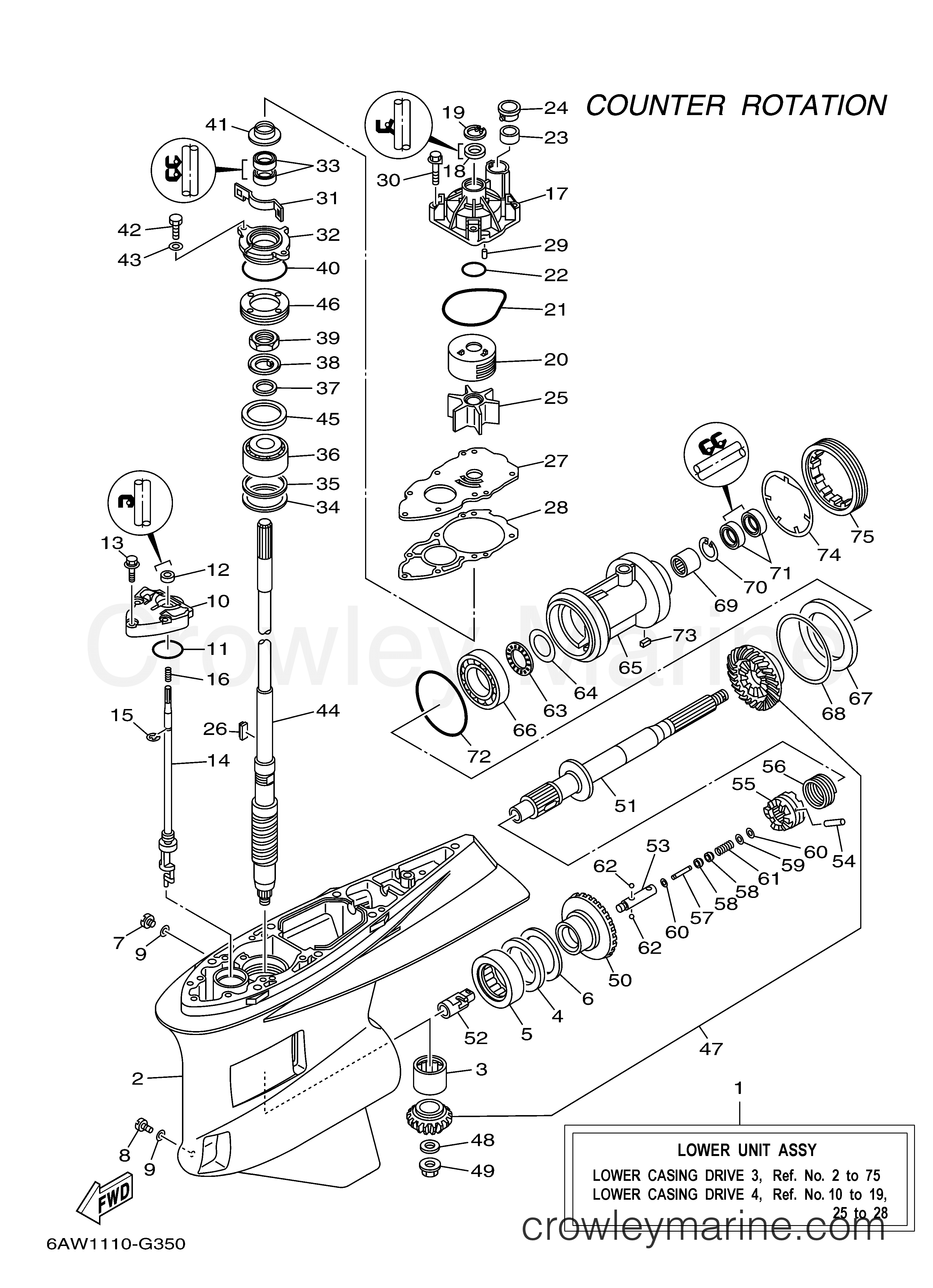 Yamaha Motors LF350TUR - LOWER CASING DRIVE 3