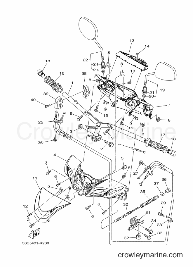 Yamaha Motors AL125 (33S7) [010] - STEERING HANDLE & CABLE