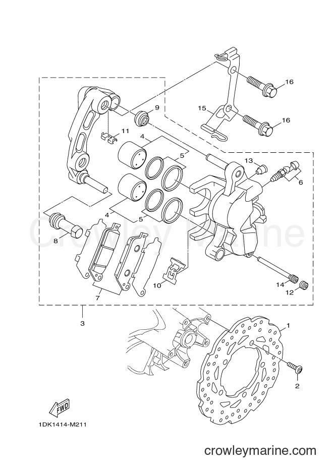 2017 Scooter XC155 - XC155 (2SW6) [010] - FRONT BRAKE CALIPER