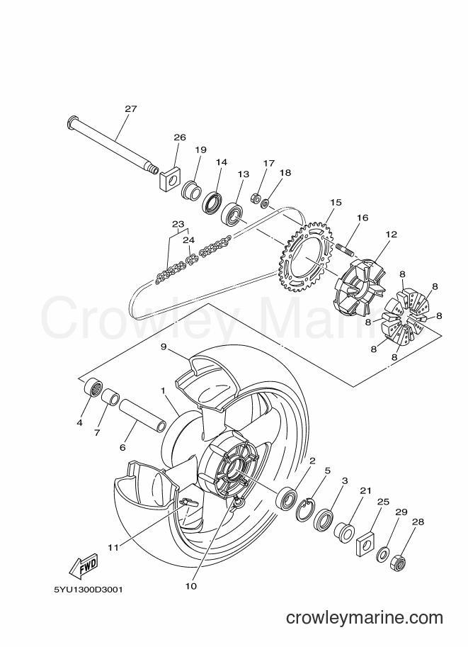 Yamaha Motors MT01 (5YU8) [010] - REAR WHEEL