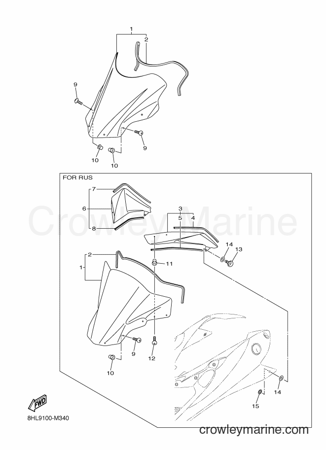 Yamaha Motors RFX10ST2 (8HLA) [010] - WINDSHIELD