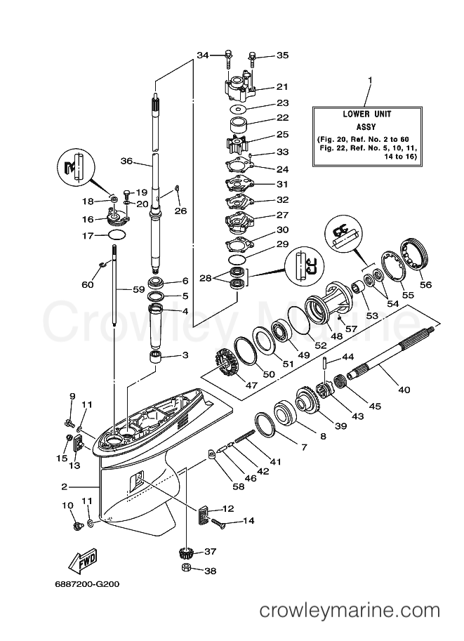 Yamaha Motors 85AEDX (6888) [130] - LOWER CASING & DRIVE 1