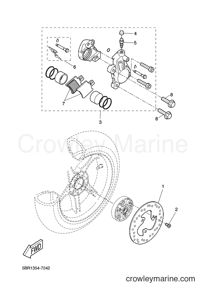 2000 Scooter YQ50 - YQ50 (5KL2) [010] - REAR BRAKE CALIPER