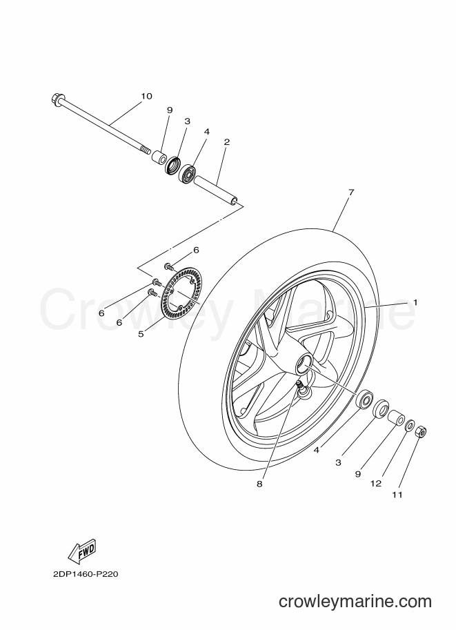 Yamaha Motors GPD125-A (BV31) [010] - FRONT WHEEL