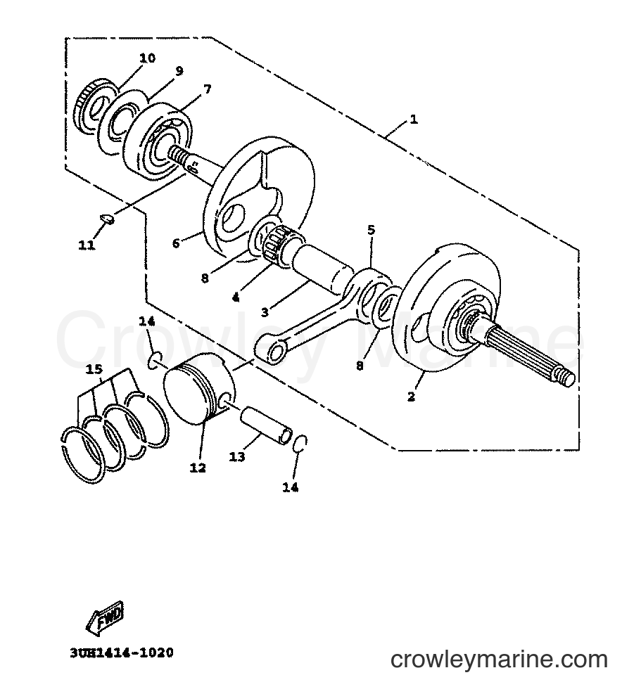 1999 Scooter XC125TR - XC125TR (4THF) [010] - CRANKSHAFT & PISTON