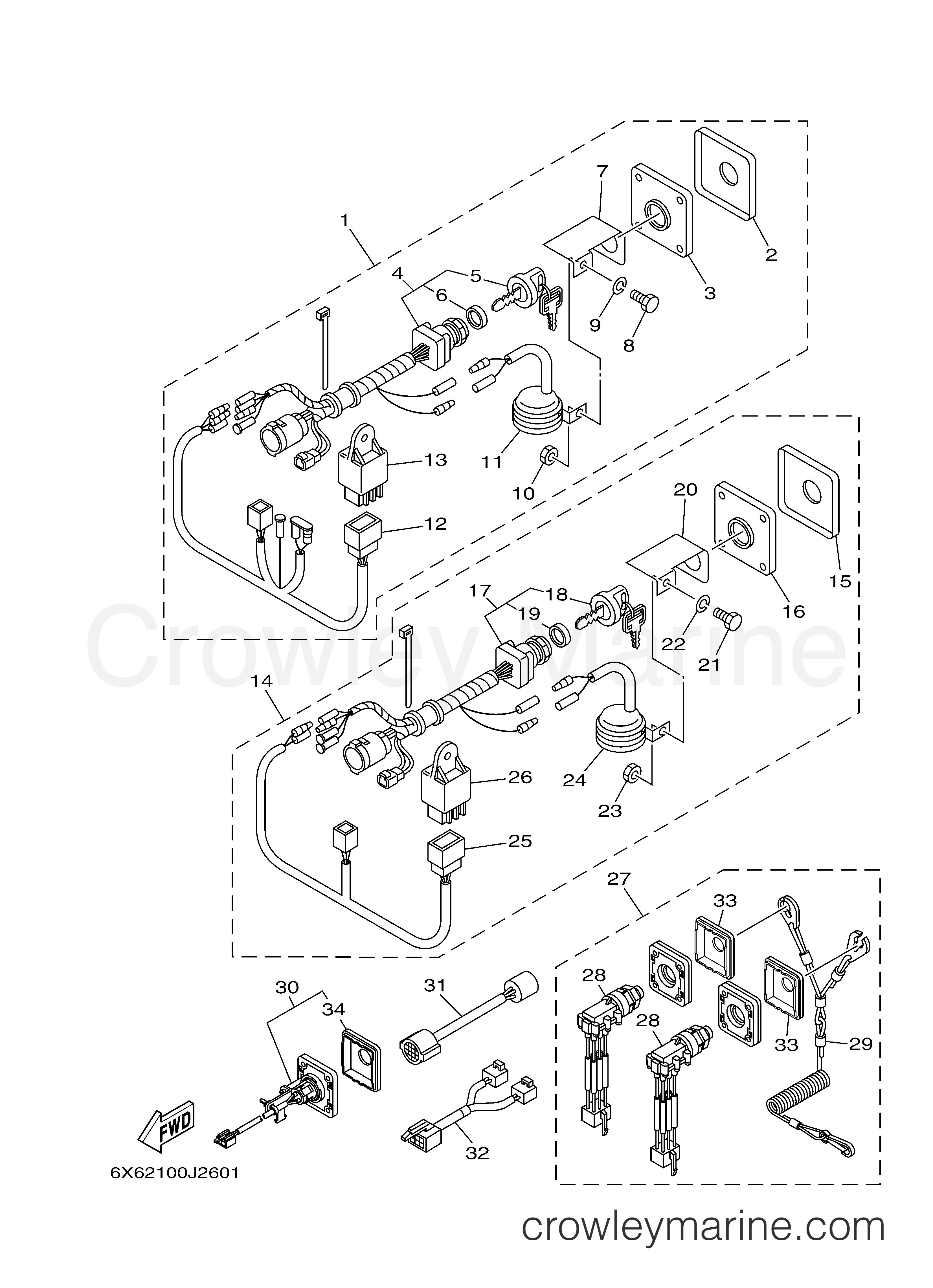 Yamaha Motors Command Link Plus 2010 - SWITCH  PANEL QUAD (MAIN STBD)