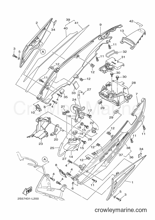 Yamaha Motors T135F (2S58) [010] - SIDE COVER
