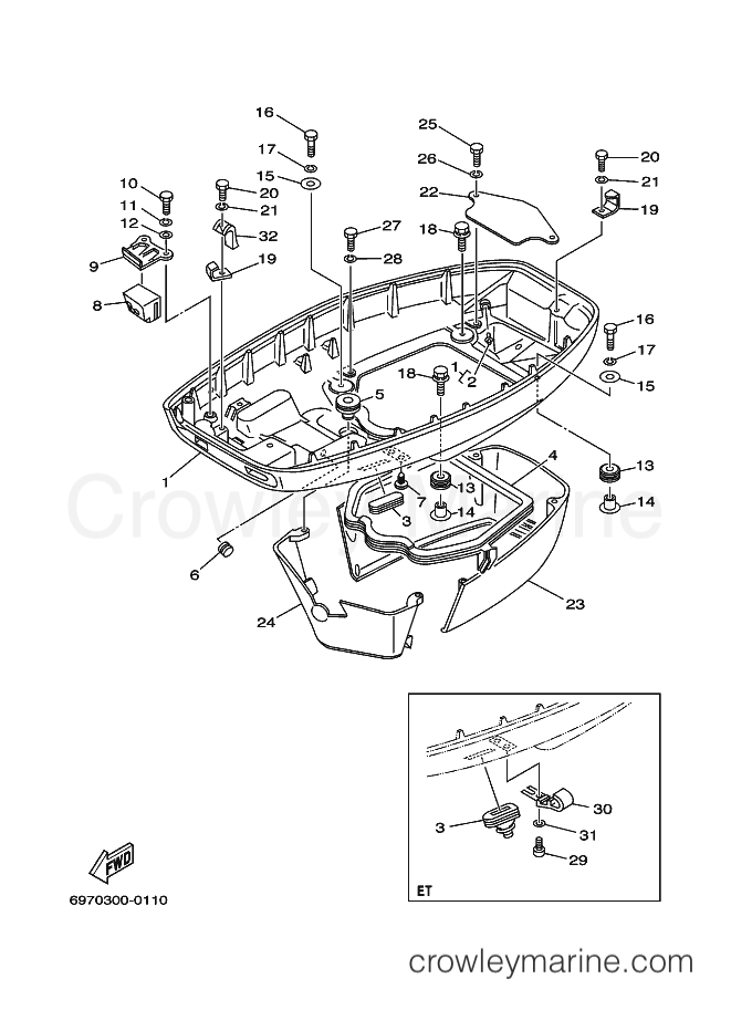 Yamaha Motors 55B (697) [050] - BOTTOM COWLING