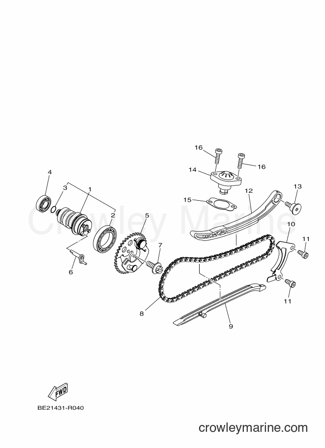 2016 Maxi-Scooter MWS150-C - MWS150-C (BE21) [010] - CAMSHAFT & CHAIN