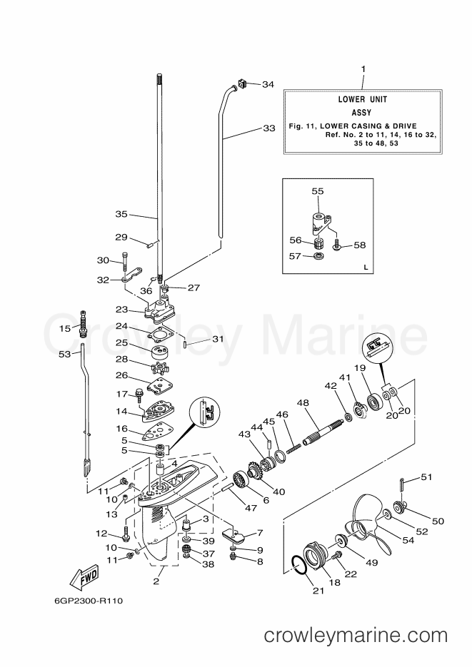 Yamaha Motors 4CMHL (6GP2) [050] - LOWER CASING & DRIVE