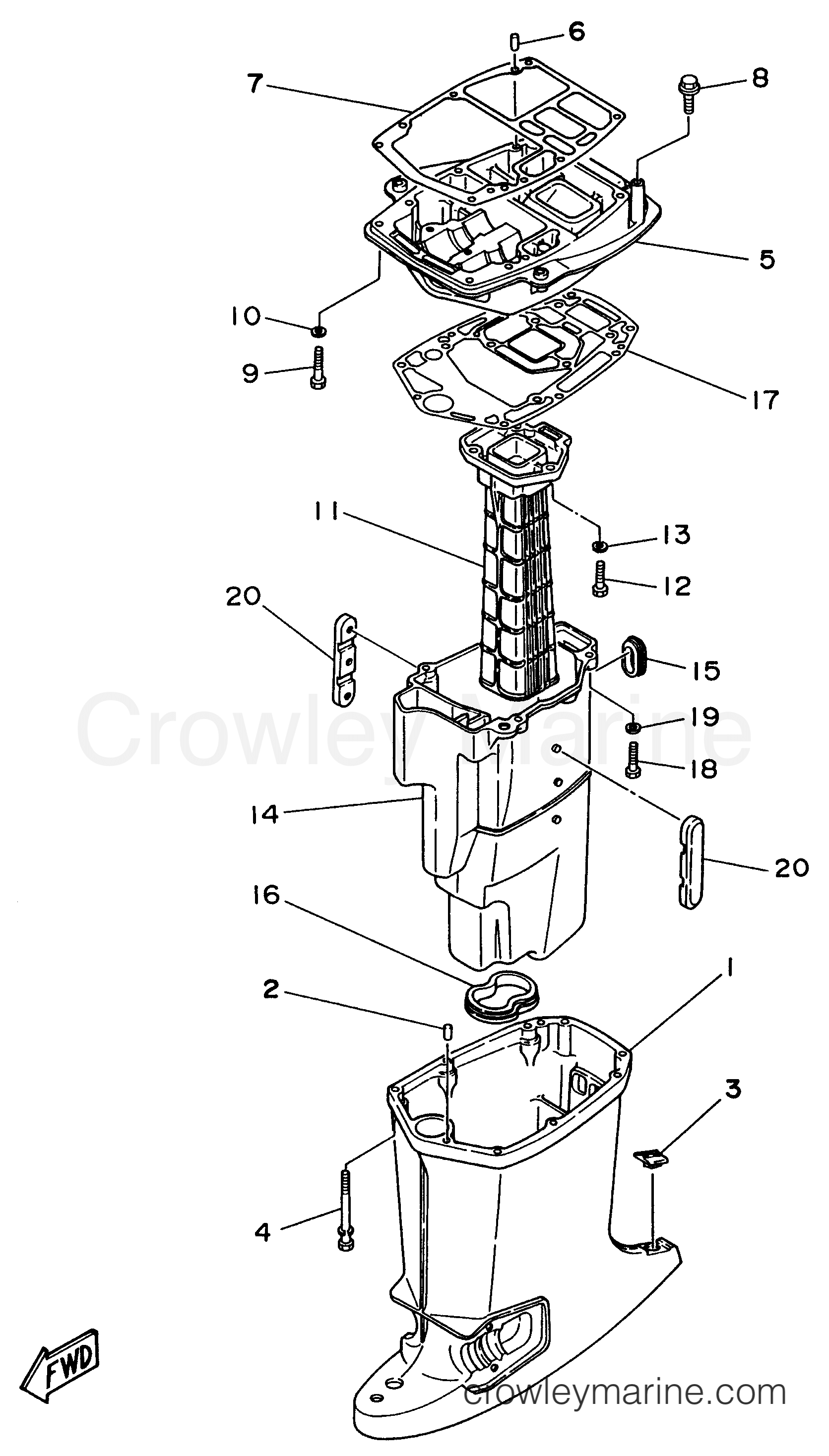 Yamaha Motors C60ELRU - UPPER CASING