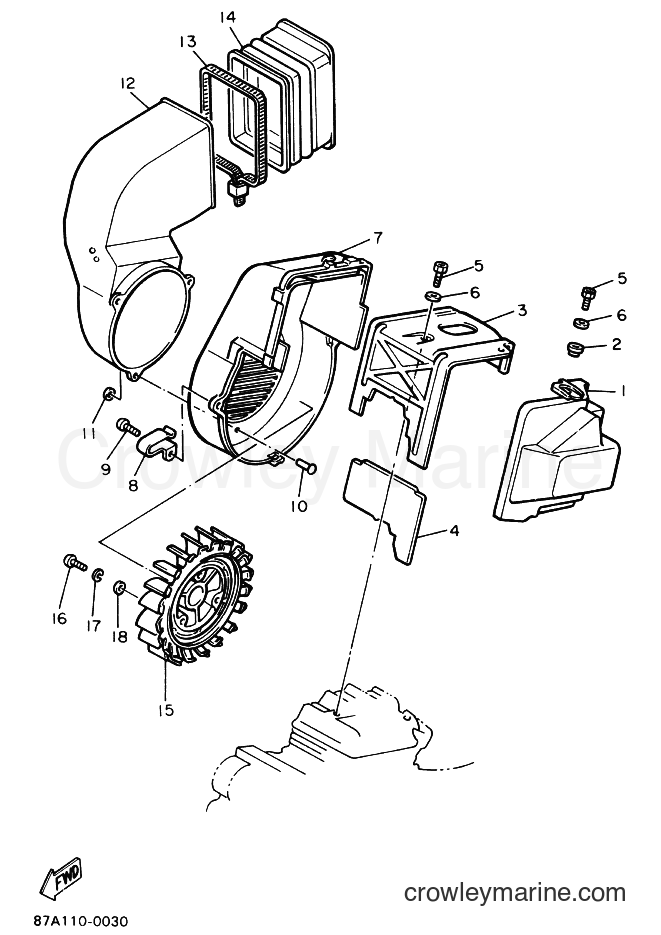 1990 Snowmobile SV25EP - SV25EP (87B1) [010] - AIR SHROUD & FAN