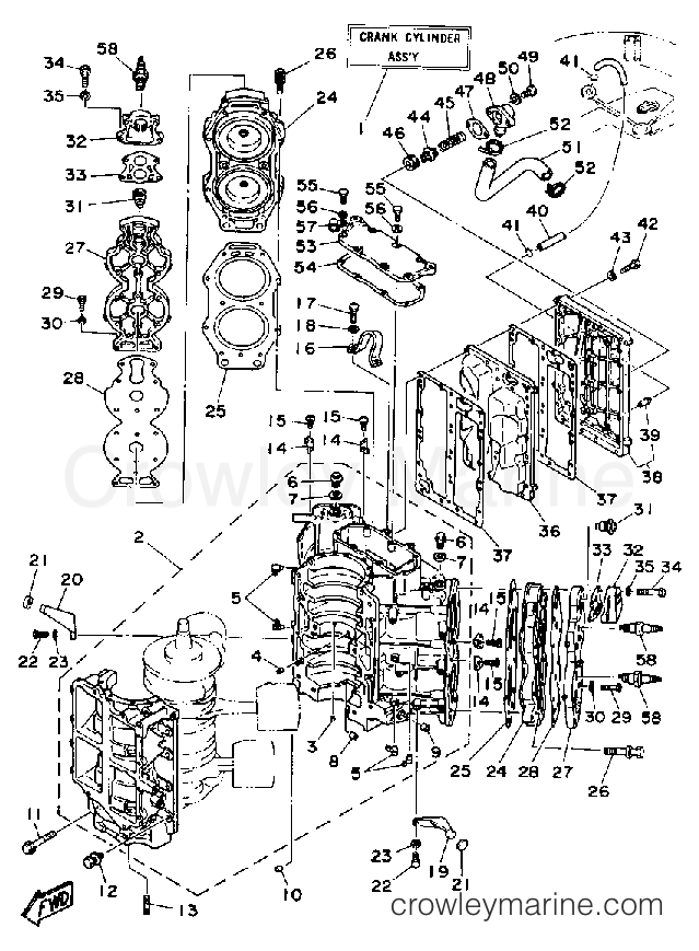 Yamaha Motors 130ETLD - CYLINDER CRANKCASE