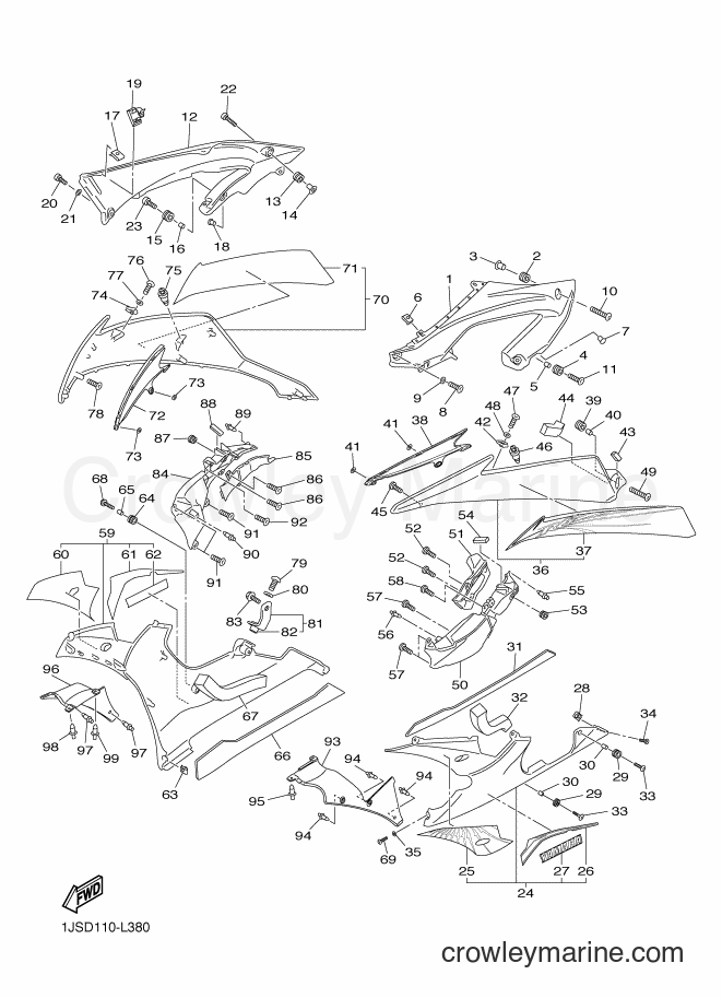 2012 Sport Bike YZF-R6 - YZF-R6 (1JSF) [010] - COWLING 2