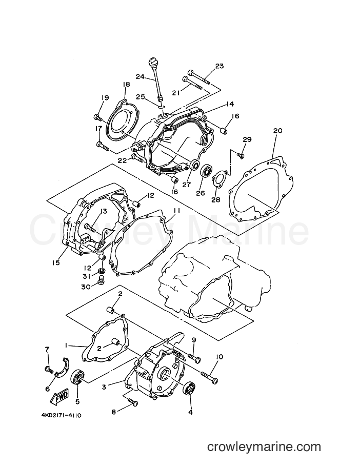 1994 ATV YFB250FW - YFB250FW (4KD2) [010] - CRANKCASE COVER 1