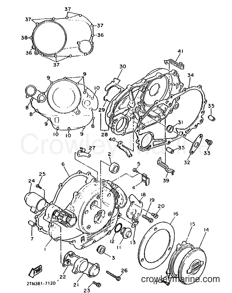 1987 Cruiser XV1000 - XV1000 (2TN) [999] - CRANKCASE COVER 1