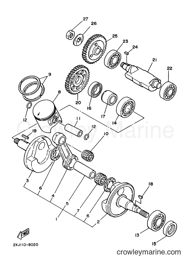 Yamaha Motors YFS200 (5VM2) [020] - CRANKSHAFT & PISTON