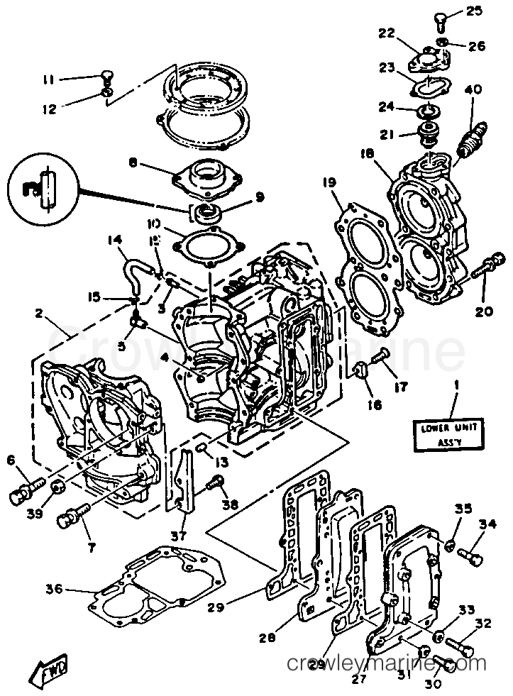 Yamaha Motors C25MSHR - CYLINDER CRANKCASE