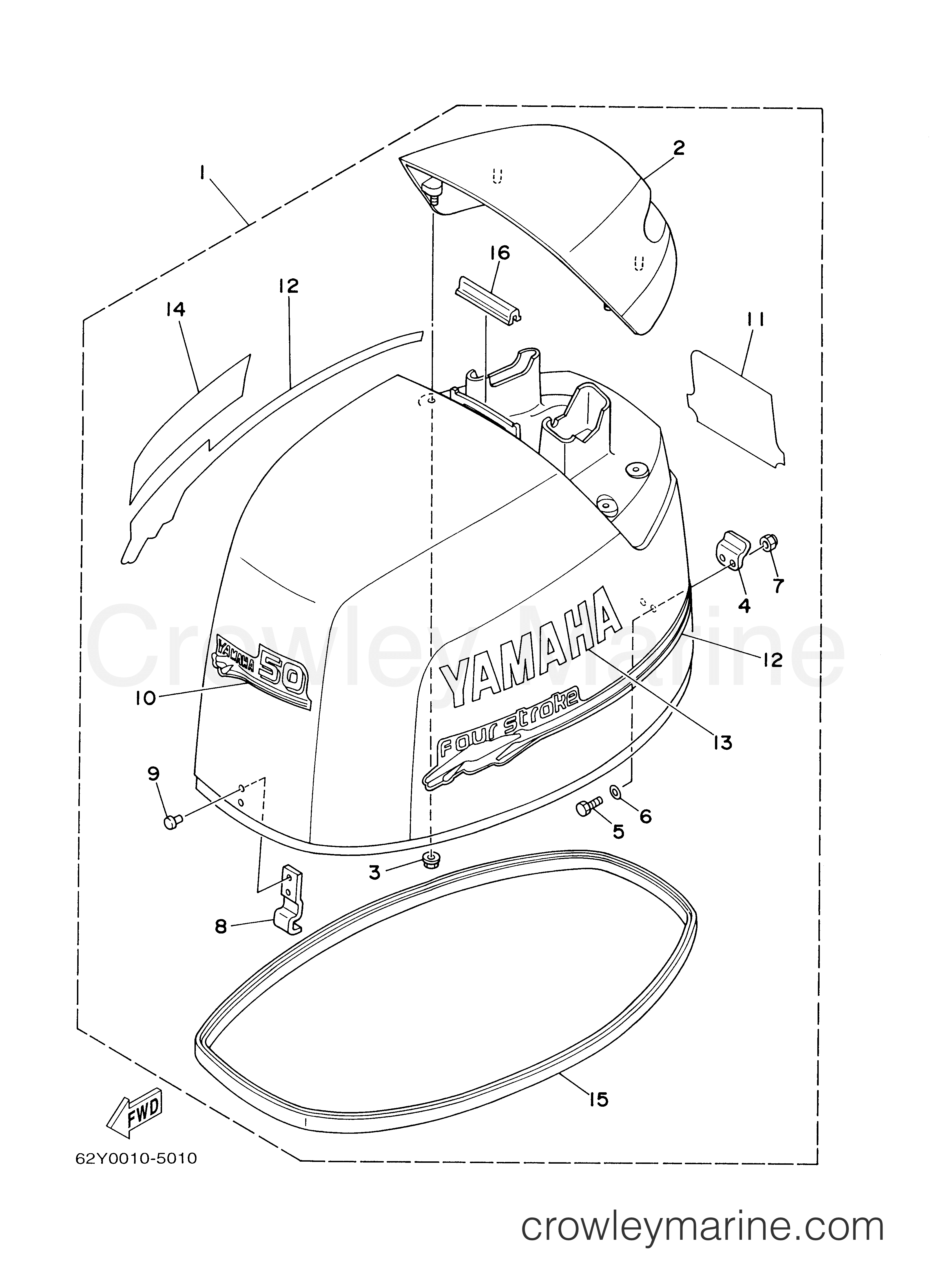 Yamaha Motors F50TLRY - TOP COWLING