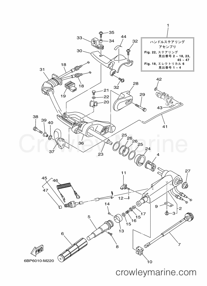 Yamaha Motors F25DWHDX (6BP6) [440] - STEERING