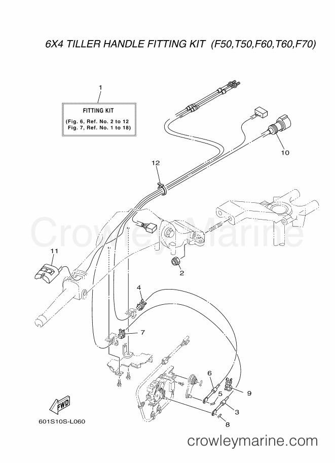 Yamaha Motors RIGGING STEERING-201 (601S) [010] - FITTING KIT 3