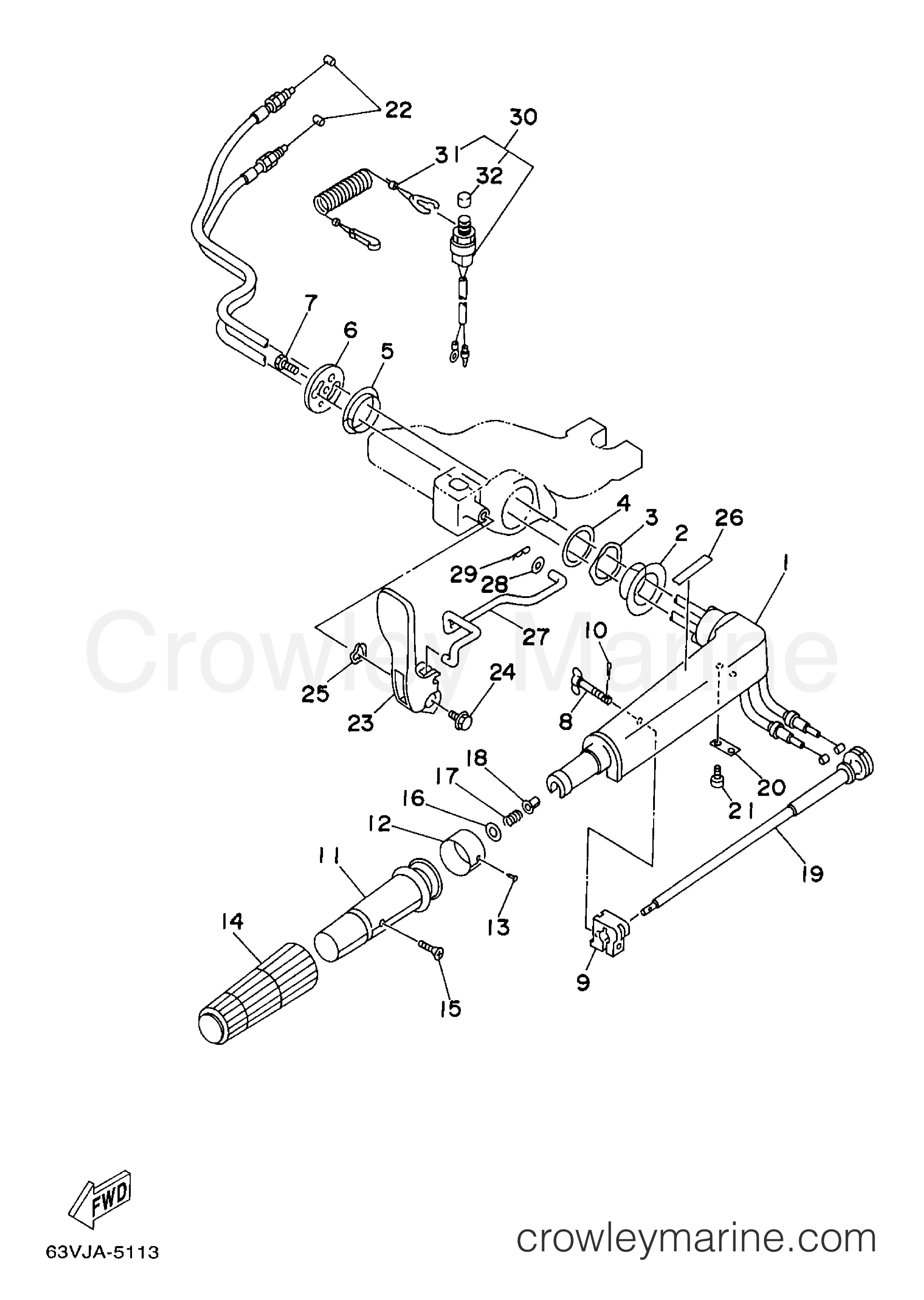 Yamaha Motors 9.9MSHW - STEERING