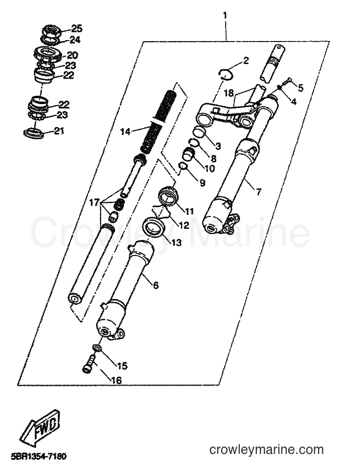 1998 Scooter YQ50 - YQ50 (5DR3) [999] - FRONT FORK