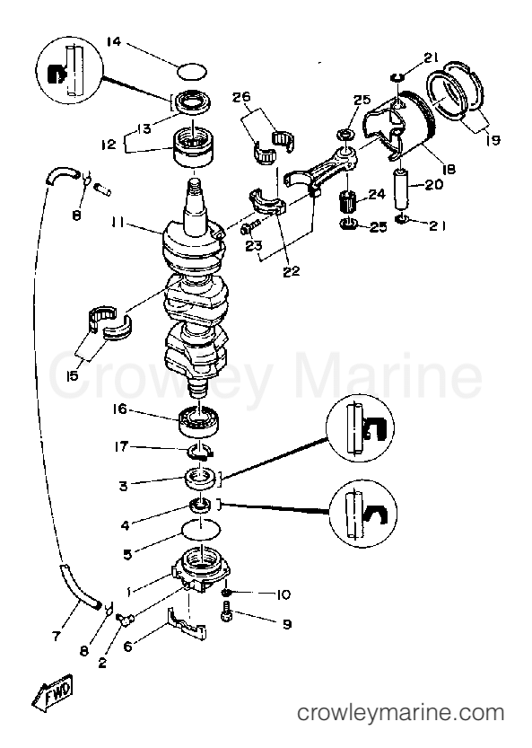 Yamaha Motors 90TLRQ - CRANKSHAFT PISTON