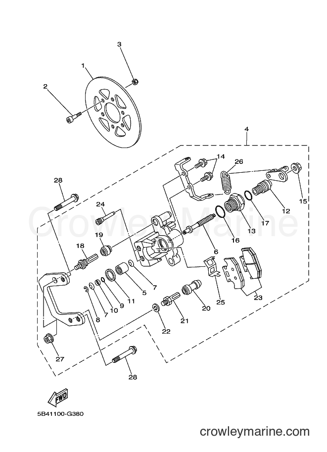 2011 ATV YXR700F - YXR700F (42SR) [010] - REAR BRAKE CALIPER 2