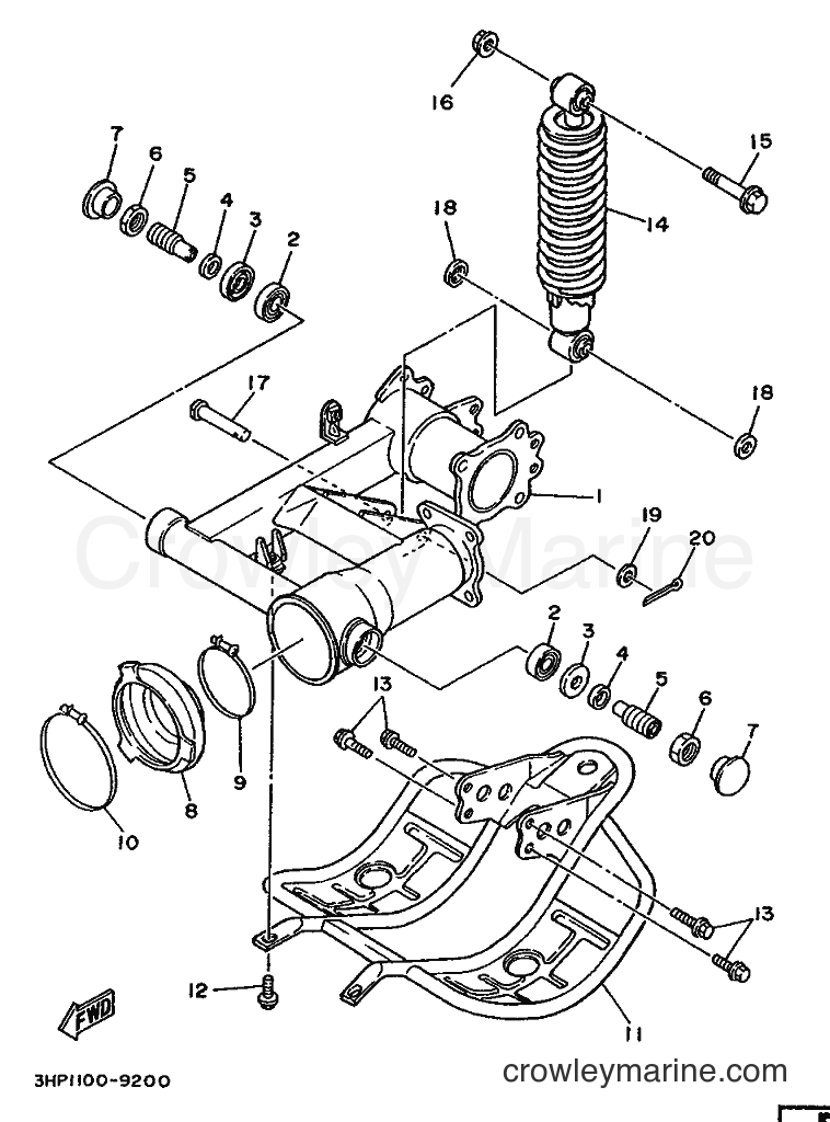 1992 ATV YFM350ER - YFM350ER (3HP6) [010] - REAR ARM & SUSPENSION