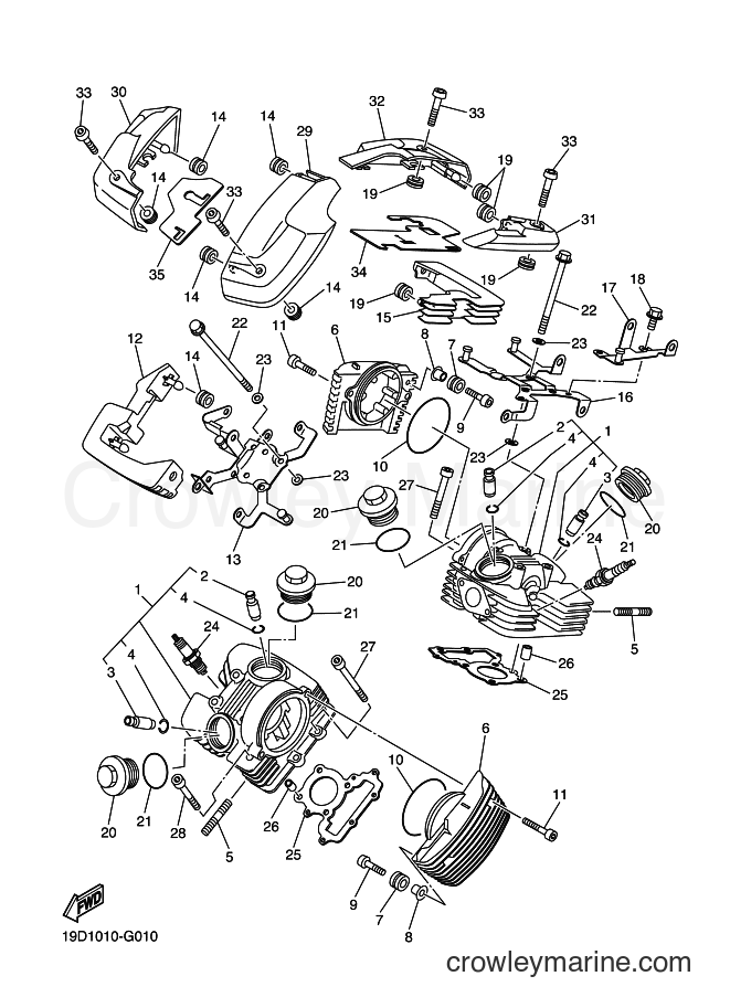 Yamaha Motors XVS250 (19D8) [010] - CYLINDER HEAD