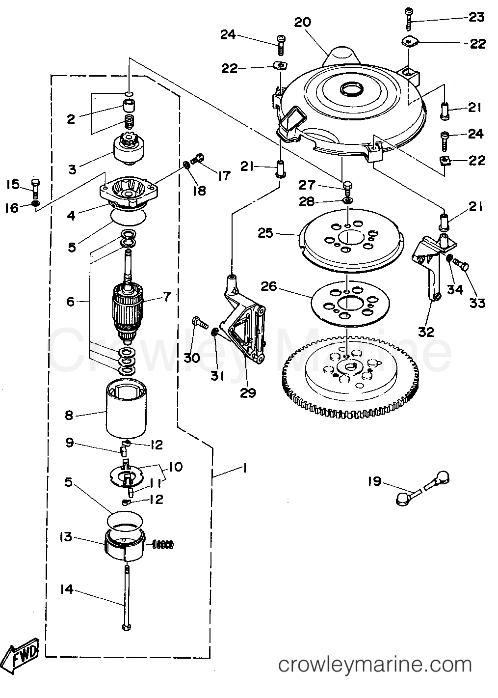 Yamaha Motors P50TLRS - STARTING MOTOR