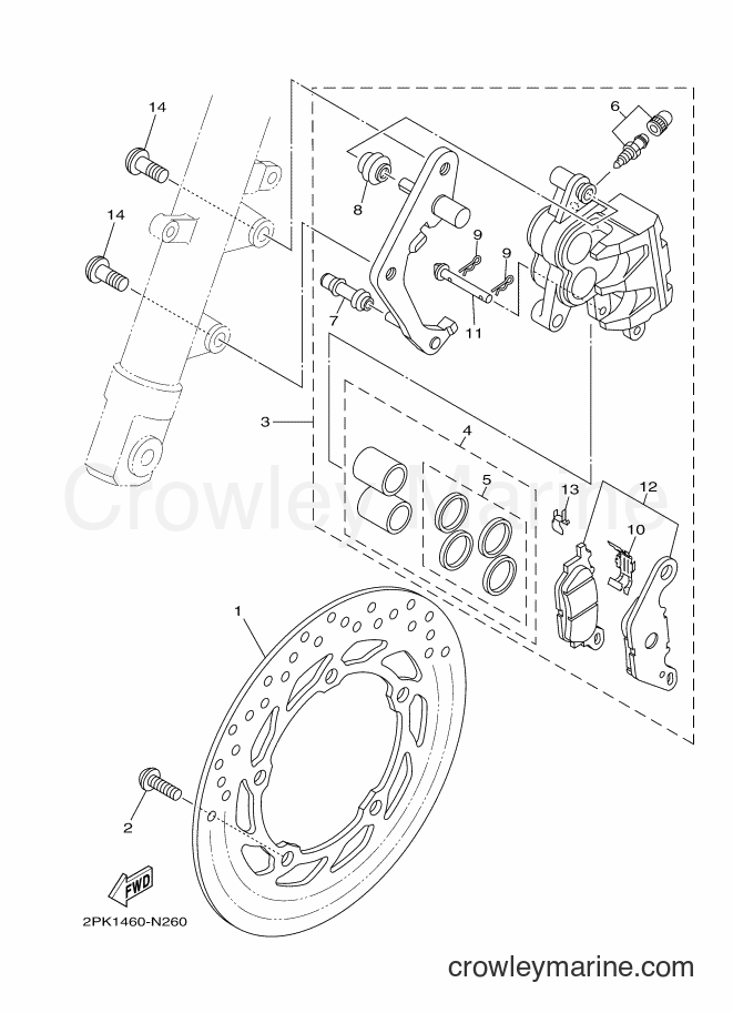 Yamaha Motors YZF-R15 (2PK2) [010] - FRONT BRAKE CALIPER