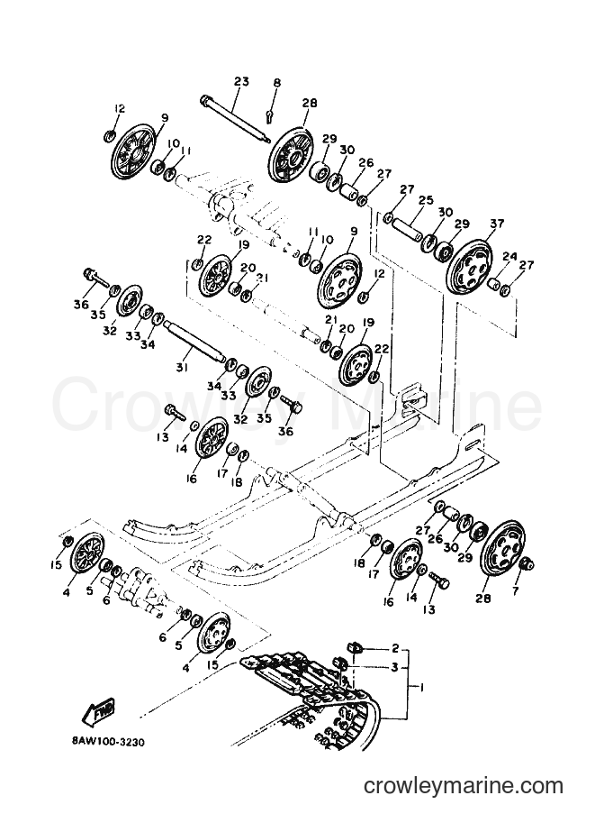 1993 Snowmobile EX570E - EX570E (8AW1) [010] - TRACK SUSPENSION 1