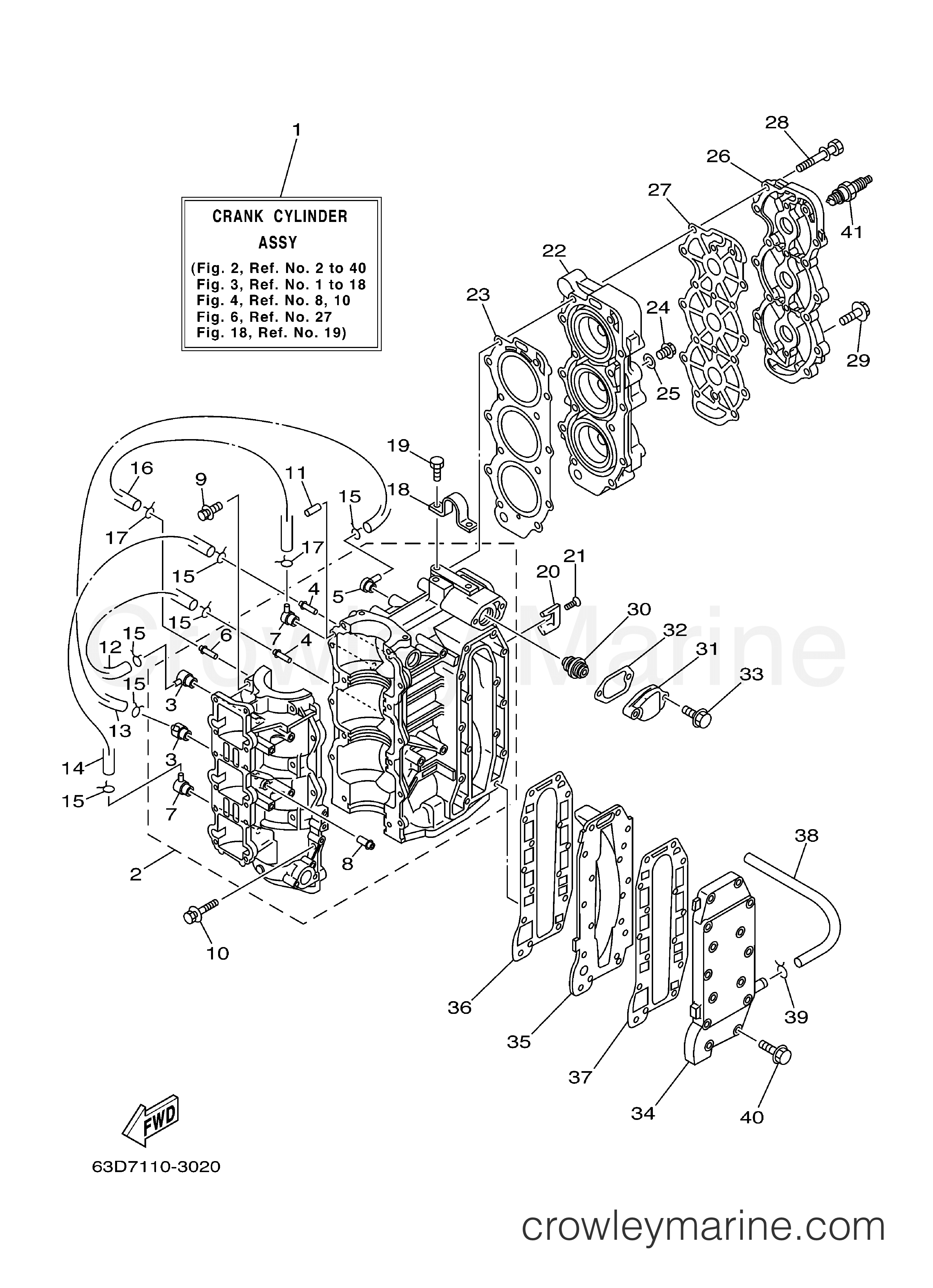 Yamaha Motors C40TLRB - CYLINDER CRANKCASE
