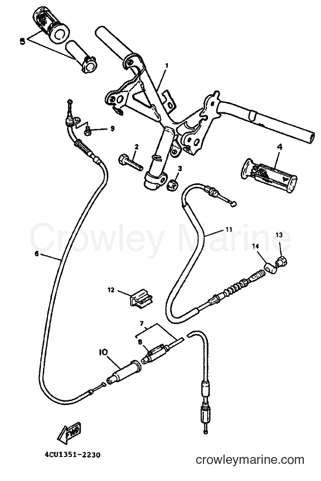 1994 Scooter YE50 - YE50 (4FW4) [999] - STEERING HANDLE & CABLE