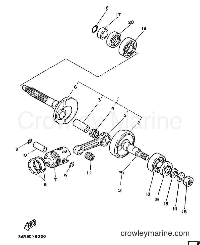 1988 Scooter LB50 - LB50 (3AR) [999] - CRANKSHAFT & PISTON