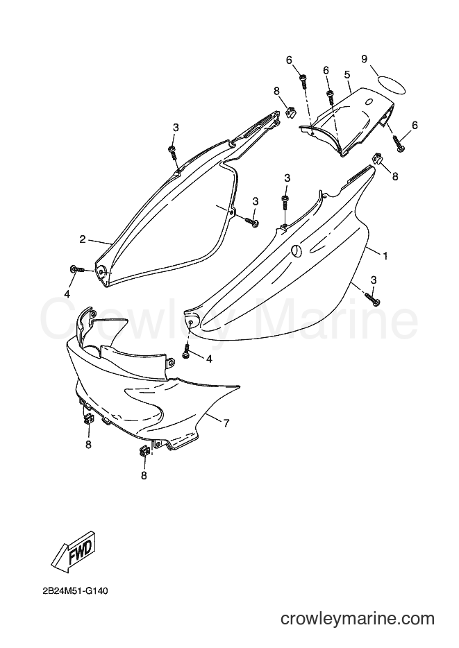 Yamaha Motors CW50RS (2B19) [050] - SIDE COVER