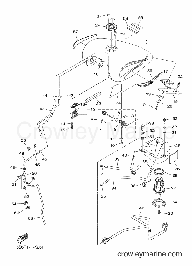 2011 Cruiser XVS1300CT - XVS1300CT (5S6F) [020] - FUEL TANK