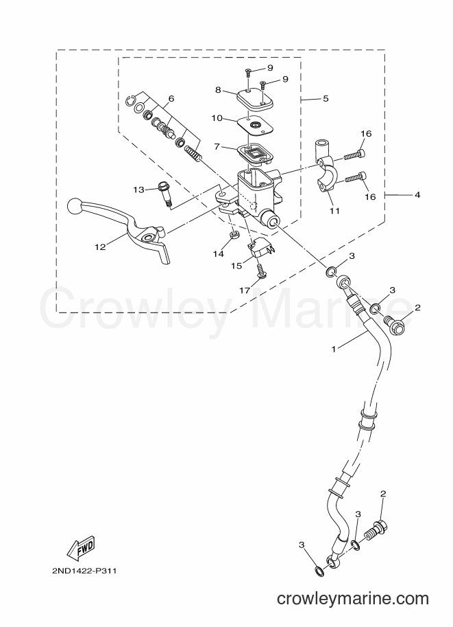 Yamaha Motors T150 (2PV3) [010] - FRONT MASTER CYLINDER