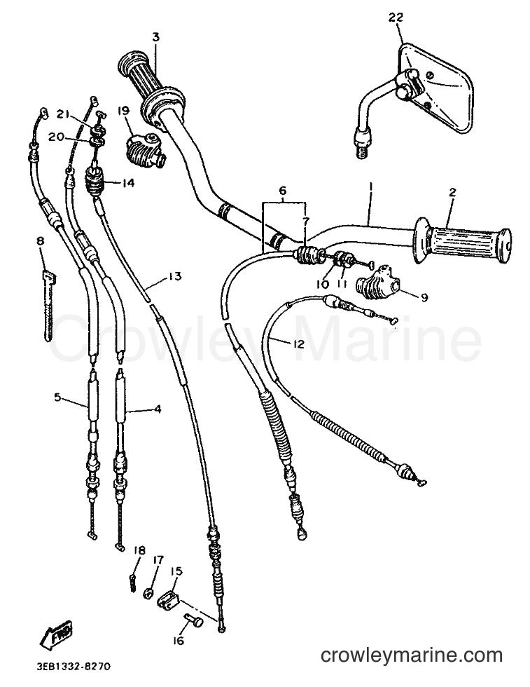 1988 Street Bike SR500 - SR500 (3EB1) [999] - STEERING HANDLE & CABLE