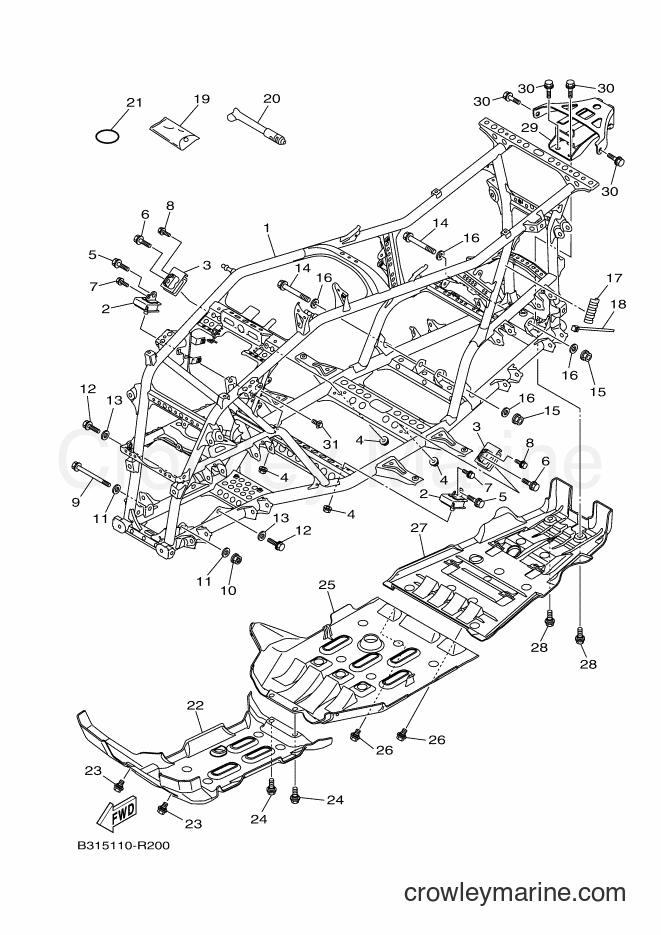 Yamaha Motors YFM700FWAD (B4F2) [010] - FRAME