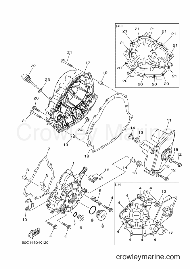 2012 Scooter T135HC - T135HC (50C2) [010] - CRANKCASE COVER 1