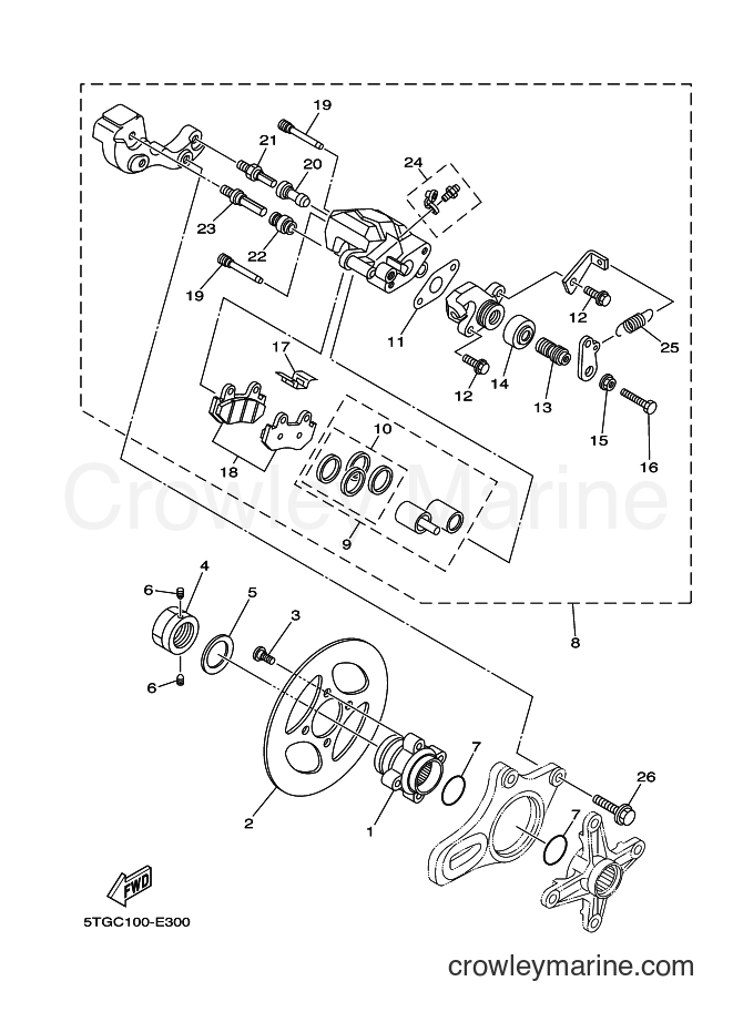 2006 ATV YFZ450 - YFZ450 (5TGH) [010] - REAR BRAKE CALIPER